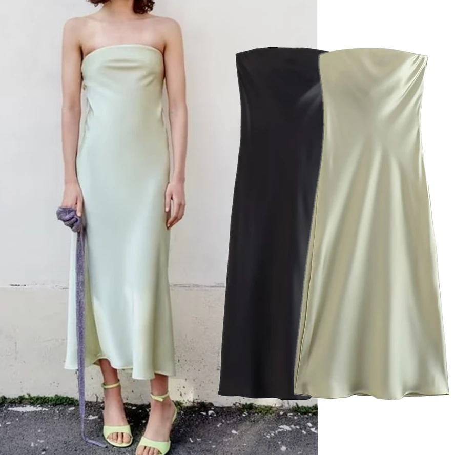 Maxdutti French Elegant Ladies Dress Women Satin Midi Party Dress Sexy Fashion Bandeau
Maxdutti French Elegant Ladies Dress Women Satin Midi Party Dress Sexy Fashion Bandeau