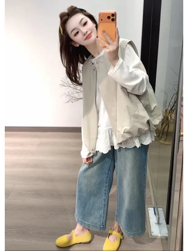 Loose Long Sleeve White Top Denim Pants Salt Series Simple Match Three Piece Set Trendy Women's Fashion Set Autumn Spring
Loose Long Sleeve White Top Denim Pants Salt Series Simple Match Three Piece Set Trendy Women's Fashion Set Autumn Spring