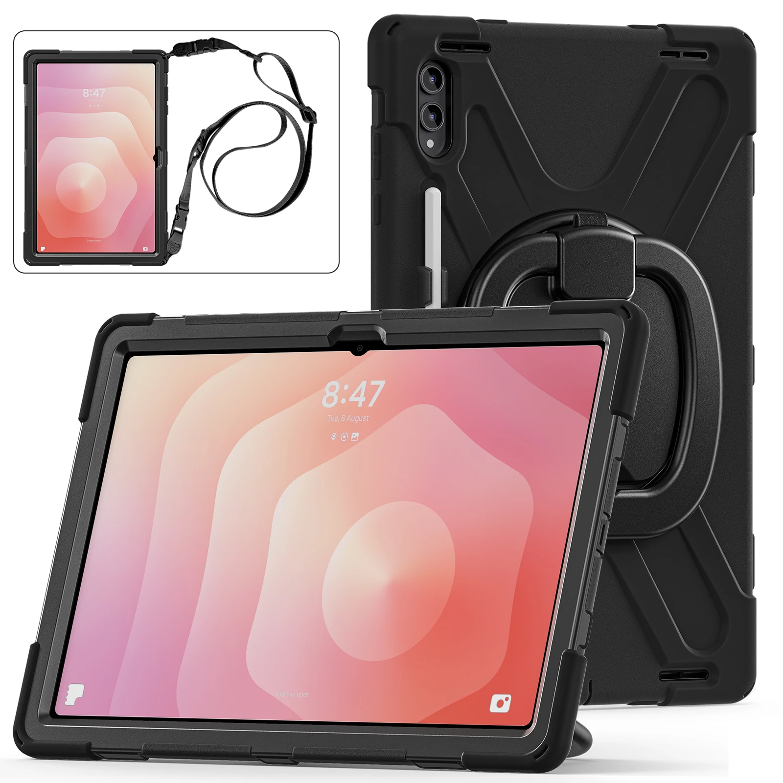 Handle Grip Case For Samsung Galaxy Tab S11 Ultra 2025 14.6" SM-X930 X930N X936B X936N Rotating Stand Cover With Shoulder Strap
Handle Grip Case For Samsung Galaxy Tab S11 Ultra 2025 14.6" SM-X930 X930N X936B X936N Rotating Stand Cover With Shoulder Strap