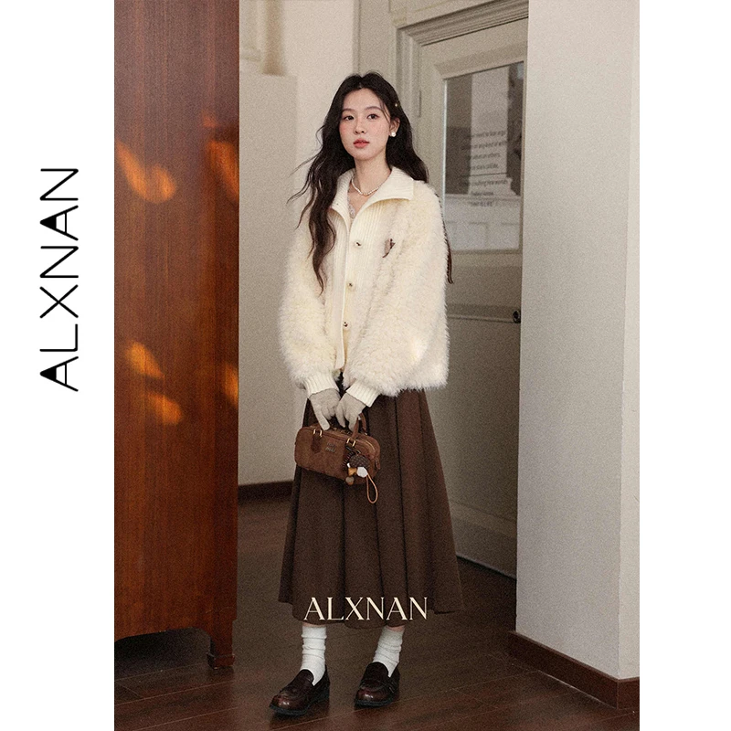 ALXNAN 2026 Women's Apricot Fleece Jacket Fake Two Piece Short Coats Casual Fashion Plush Coat Ladies L59565
ALXNAN 2026 Women's Apricot Fleece Jacket Fake Two Piece Short Coats Casual Fashion Plush Coat Ladies L59565