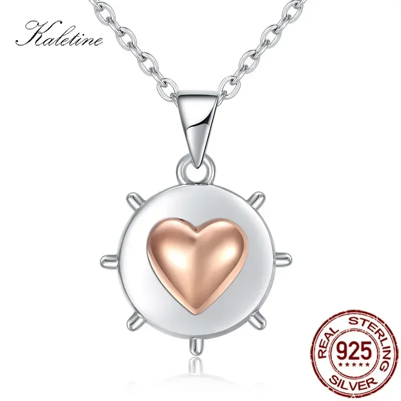KALETINE 925 Sterling Silver Rudder Pendant Necklace Women With Rose Gold Heart Statement Necklace Boyfriend Gift Jewelry
KALETINE 925 Sterling Silver Rudder Pendant Necklace Women With Rose Gold Heart Statement Necklace Boyfriend Gift Jewelry