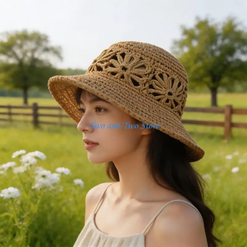 HX6F Textured Straw Sun Hat Broad Openwork Summer Hat for Casual Outdoor and Vacation Wear, 56-58 Detail Look
HX6F Textured Straw Sun Hat Broad Openwork Summer Hat for Casual Outdoor and Vacation Wear, 56-58 Detail Look