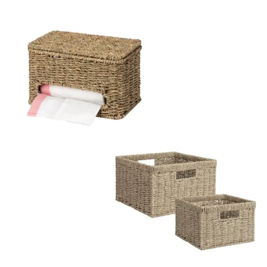 Trash Bag Holder with Lid Decorative Wicker Baskets with Built-in Handles
Trash Bag Holder with Lid Decorative Wicker Baskets with Built-in Handles