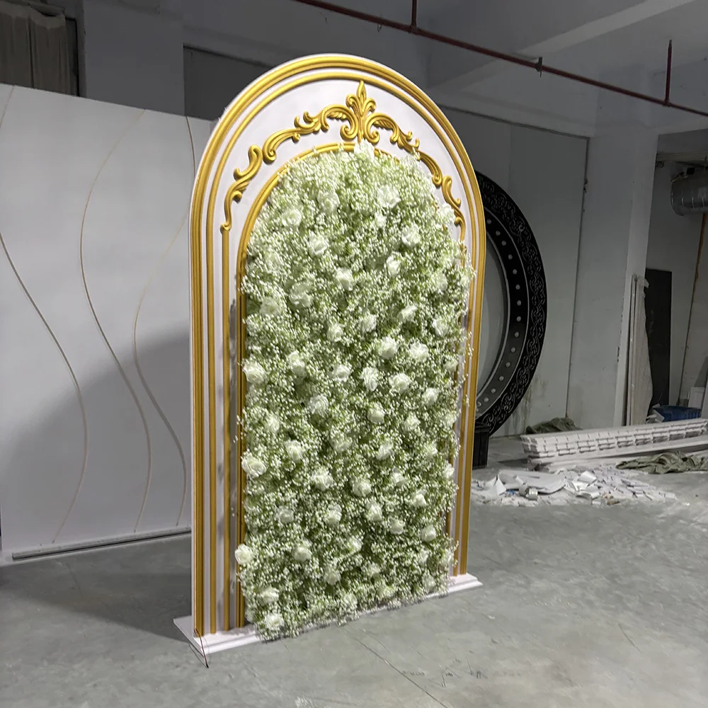 Elegent Event Party Stage Decoration Backdrops Gold PVC Frame with Flower Stand Wedding Arch Backdrop Custom
Elegent Event Party Stage Decoration Backdrops Gold PVC Frame with Flower Stand Wedding Arch Backdrop Custom
