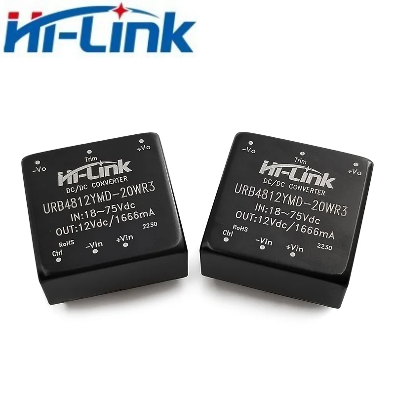 2pcsHi-Link URB4812YMD-20WR3 20W Isolated DC-DC Power Module 18-75V Ultra Wide Input 5V 12V 15V 24V Single Output 1500V Isolatio
2pcsHi-Link URB4812YMD-20WR3 20W Isolated DC-DC Power Module 18-75V Ultra Wide Input 5V 12V 15V 24V Single Output 1500V Isolatio