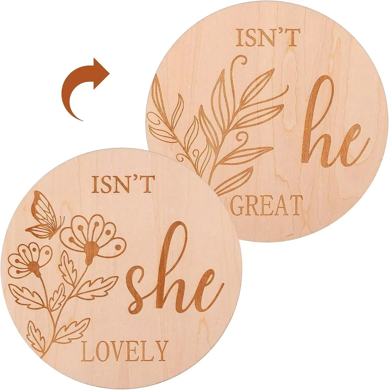 1pcs Double-Sided Gender Reveal Signs 6 Inch Wooden Baby Announcement Sign Isn't She or He Round Photography Props
1pcs Double-Sided Gender Reveal Signs 6 Inch Wooden Baby Announcement Sign Isn't She or He Round Photography Props