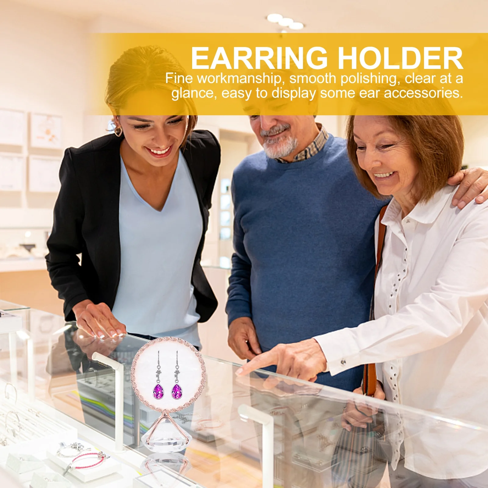 Shell Earring Display Stand Diamond Base Alloy Jewelry Rack Metal Resin Ear Studs Holder for Home Store Display
Shell Earring Display Stand Diamond Base Alloy Jewelry Rack Metal Resin Ear Studs Holder for Home Store Display