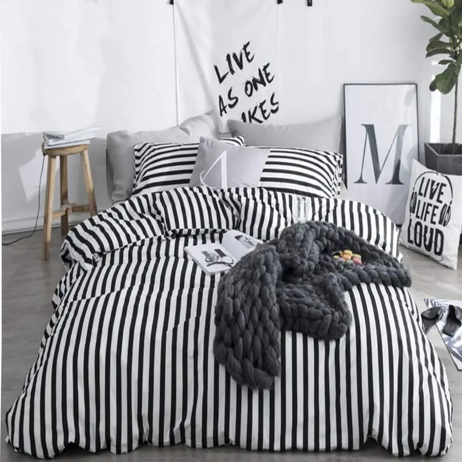 Striped Queen Comforter Set Black White Bedding Comforter Sets All Season Farmhouse Comforter Queen with 2 x Pillow Cases
Striped Queen Comforter Set Black White Bedding Comforter Sets All Season Farmhouse Comforter Queen with 2 x Pillow Cases