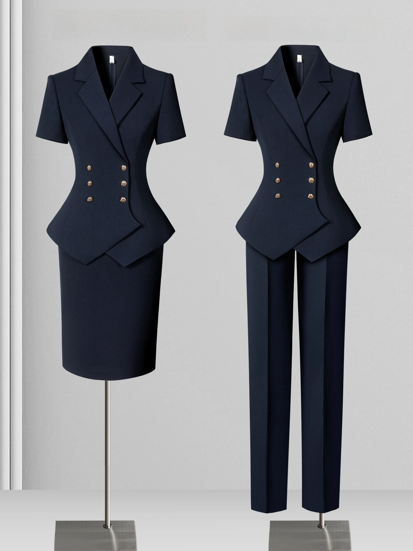 Summer Thin Short Sleeve Suit Set Women's Professional Front Desk Work Uniform Hotel Jewelry Store Sales Department Outfit
Summer Thin Short Sleeve Suit Set Women's Professional Front Desk Work Uniform Hotel Jewelry Store Sales Department Outfit