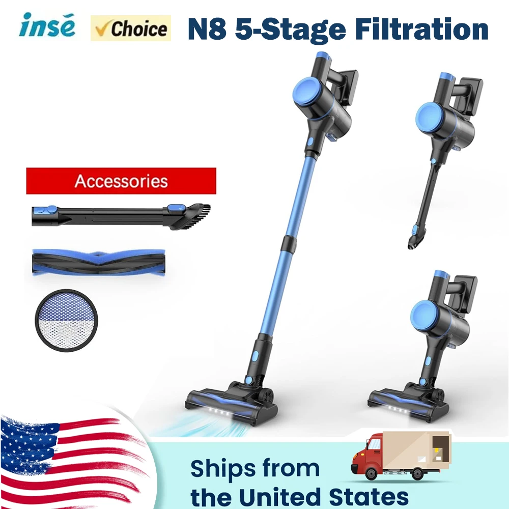 INSE N8 Cordless Vacuum Cleaner Lightweight Stick Vacuum with Powerful Suction 2200mAh Battery 40 Mins Runtime for home cleaning
INSE N8 Cordless Vacuum Cleaner Lightweight Stick Vacuum with Powerful Suction 2200mAh Battery 40 Mins Runtime for home cleaning