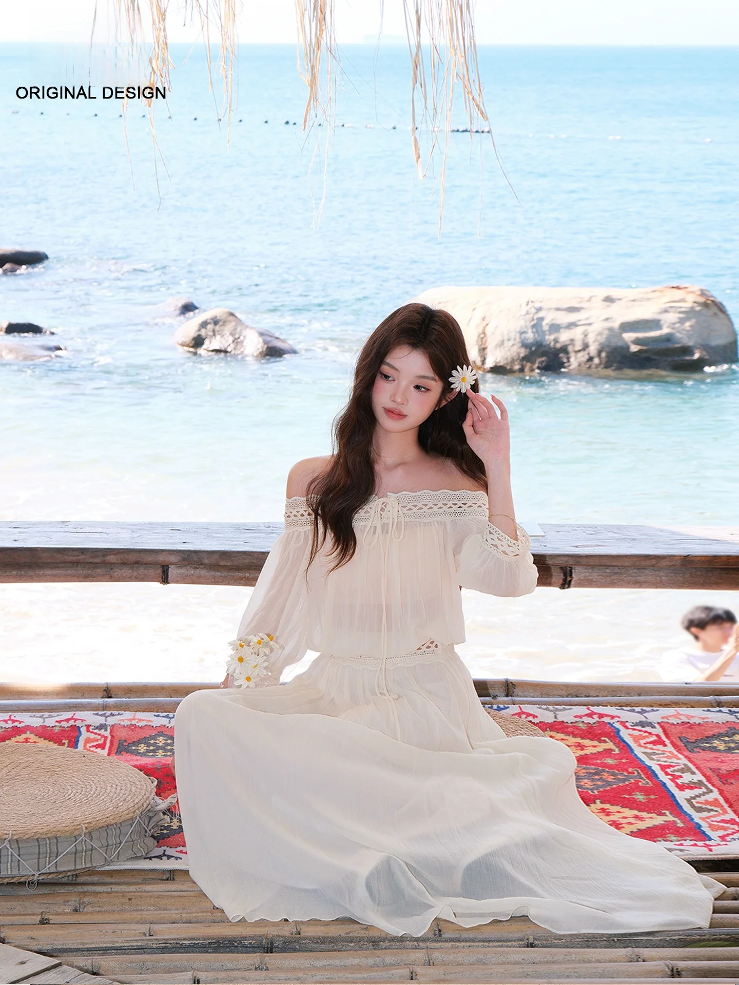 Summer New Style Lace One Shoulder Hollow out Bordered Holiday Atmosphere Women's Fashion Two-Piece Set Gentle Breeze
Summer New Style Lace One Shoulder Hollow out Bordered Holiday Atmosphere Women's Fashion Two-Piece Set Gentle Breeze