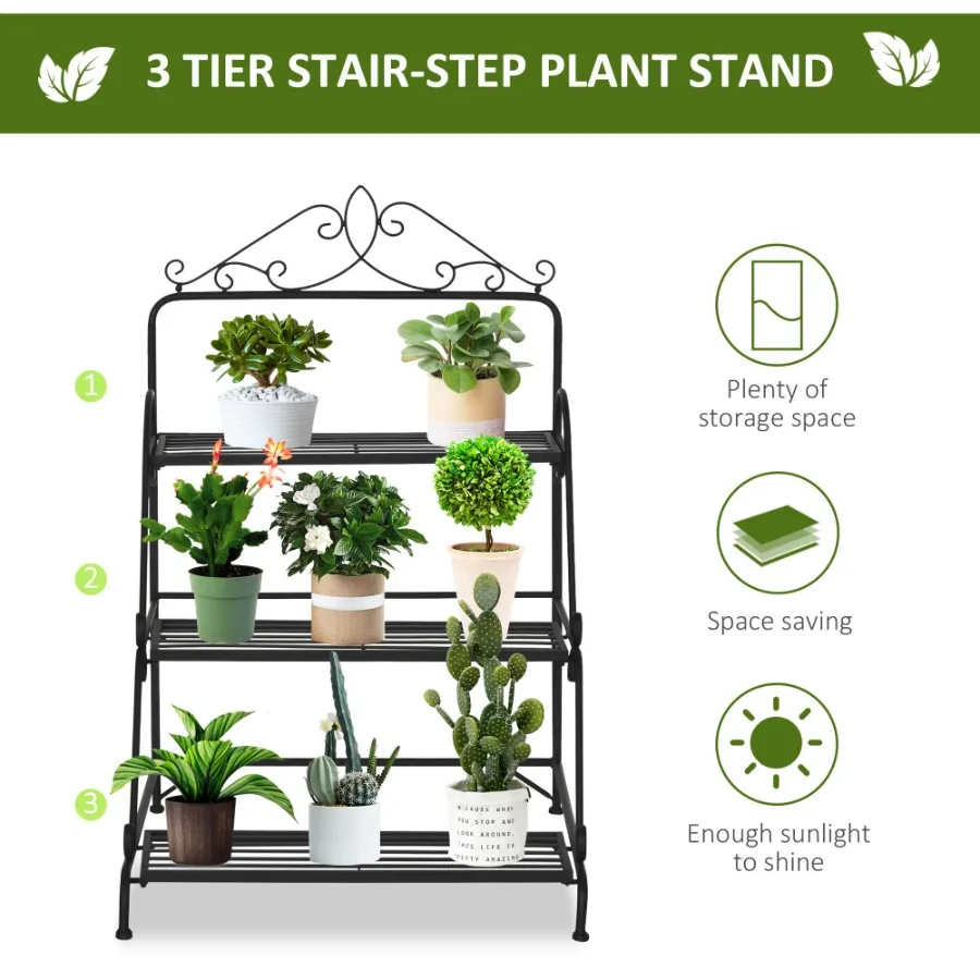Outdoor Plant Stand 3 Tier Metal Plant Shelf Stair Style Flower Stand Plant Display Storage Organizer for Indoor Outdoor Patio
Outdoor Plant Stand 3 Tier Metal Plant Shelf Stair Style Flower Stand Plant Display Storage Organizer for Indoor Outdoor Patio