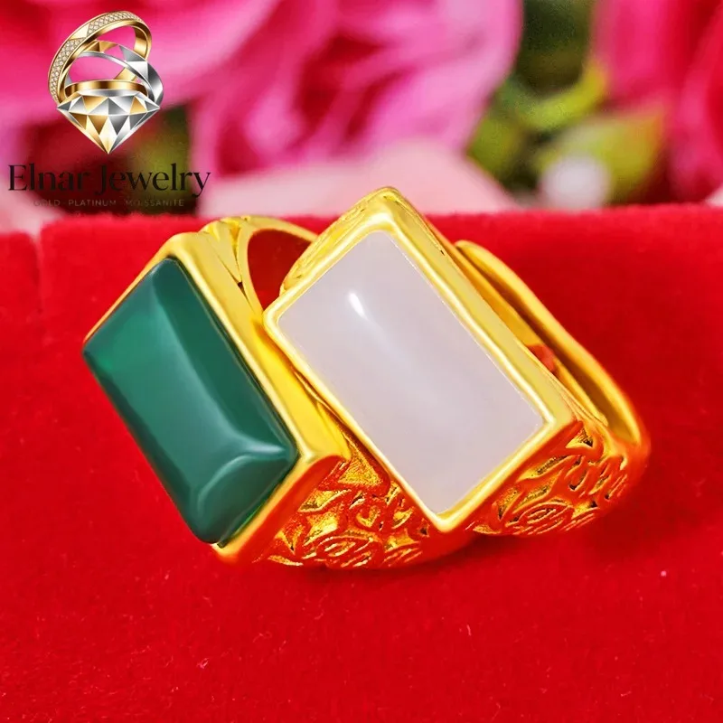 Elnar Jewelry Men's 24K Gold AU999 Open Ring with Dragon Motif & Gem Inlay Titanium-edged with luminous accents, rugged for outd
Elnar Jewelry Men's 24K Gold AU999 Open Ring with Dragon Motif & Gem Inlay Titanium-edged with luminous accents, rugged for outd
