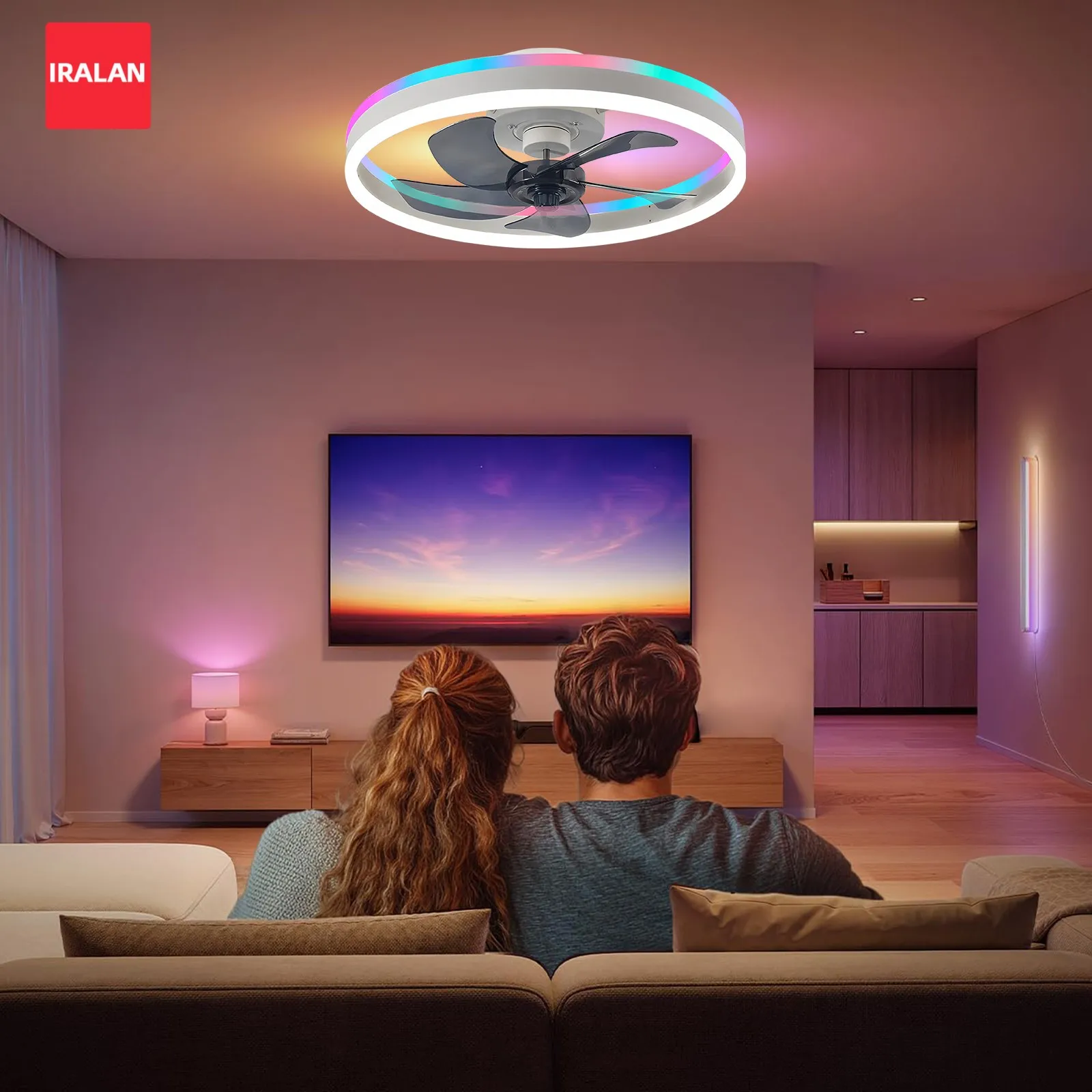 Simple RGB Ceiling Lamp Fan Electric Fan with Light and App Control 6 Levels Wind Speed Living Bedroom LED Infinite Dimming
Simple RGB Ceiling Lamp Fan Electric Fan with Light and App Control 6 Levels Wind Speed Living Bedroom LED Infinite Dimming