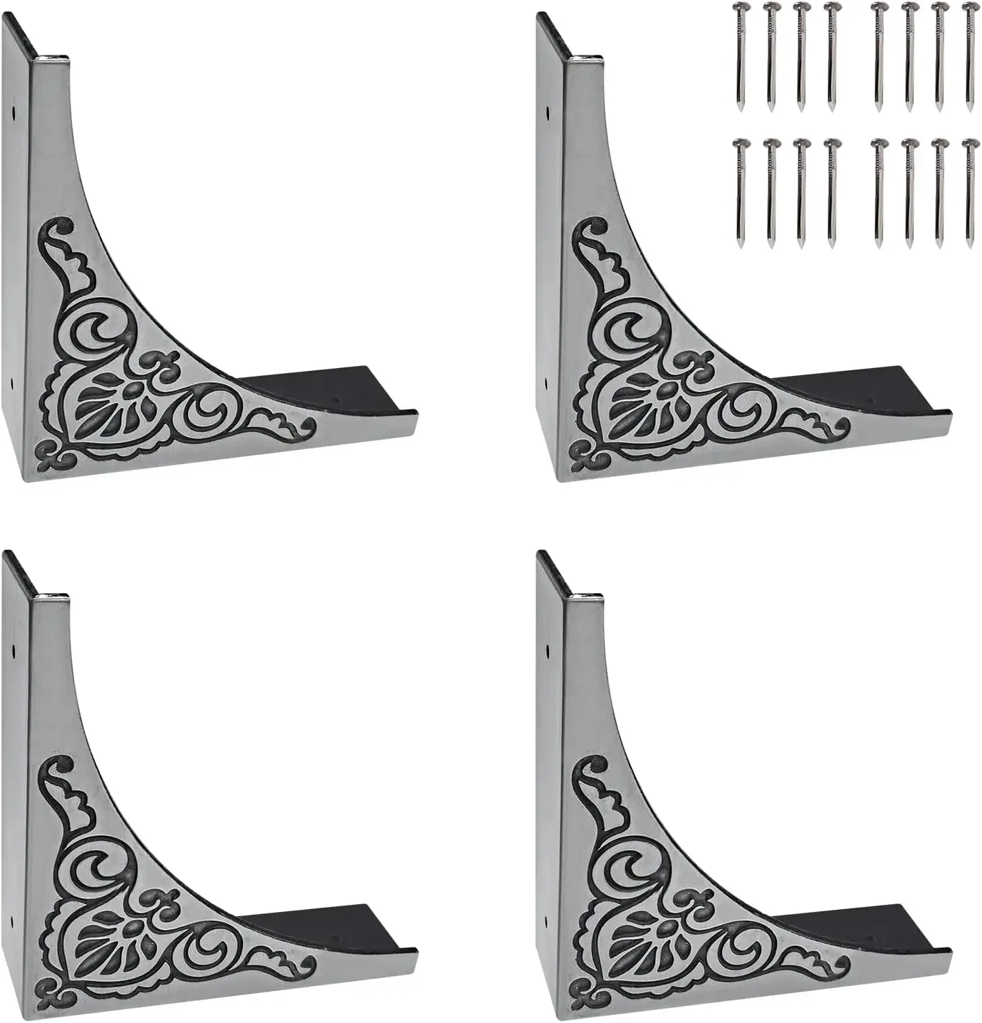 4Pcs Antique Zinc Alloy Box Corner Protectors Decorative Furniture Edge Bumpers for Cabinets, Fireplace, Flower Pattern
4Pcs Antique Zinc Alloy Box Corner Protectors Decorative Furniture Edge Bumpers for Cabinets, Fireplace, Flower Pattern