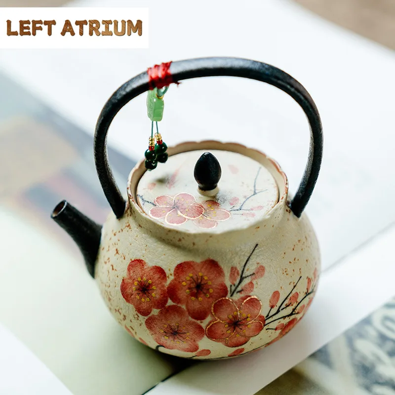 125ml Hand-painted Plum Blossom Lifting Handle Teapot Zen Tea Infuser Pot Tea Brewing Kettle With Ball Hole Teaware Decoration
125ml Hand-painted Plum Blossom Lifting Handle Teapot Zen Tea Infuser Pot Tea Brewing Kettle With Ball Hole Teaware Decoration