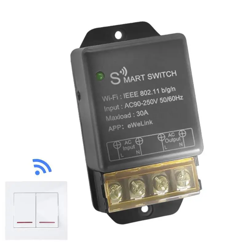 Умный переключатель 30A WiFi/BLE двухрежимный таймер Голосовое управление переключатель для высокомощных приборов
Умный переключатель 30A WiFi/BLE двухрежимный таймер Голосовое управление переключатель для высокомощных приборов