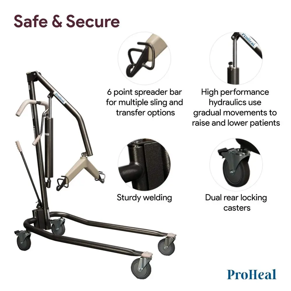 Hydraulic Patient Lift Manual Full Body Lifter for Handicapped, Senior and Immobile Patients 6 Point Spreader, Chains Included,
Hydraulic Patient Lift Manual Full Body Lifter for Handicapped, Senior and Immobile Patients 6 Point Spreader, Chains Included,