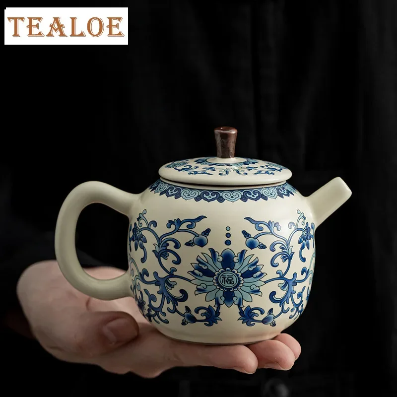 230ML Chinese Blessed Blue And White Teapot Boutique Ru Kiln Pot Tea Maker Kettle With Filter Chinese Tea Cha Supplies Craft
230ML Chinese Blessed Blue And White Teapot Boutique Ru Kiln Pot Tea Maker Kettle With Filter Chinese Tea Cha Supplies Craft