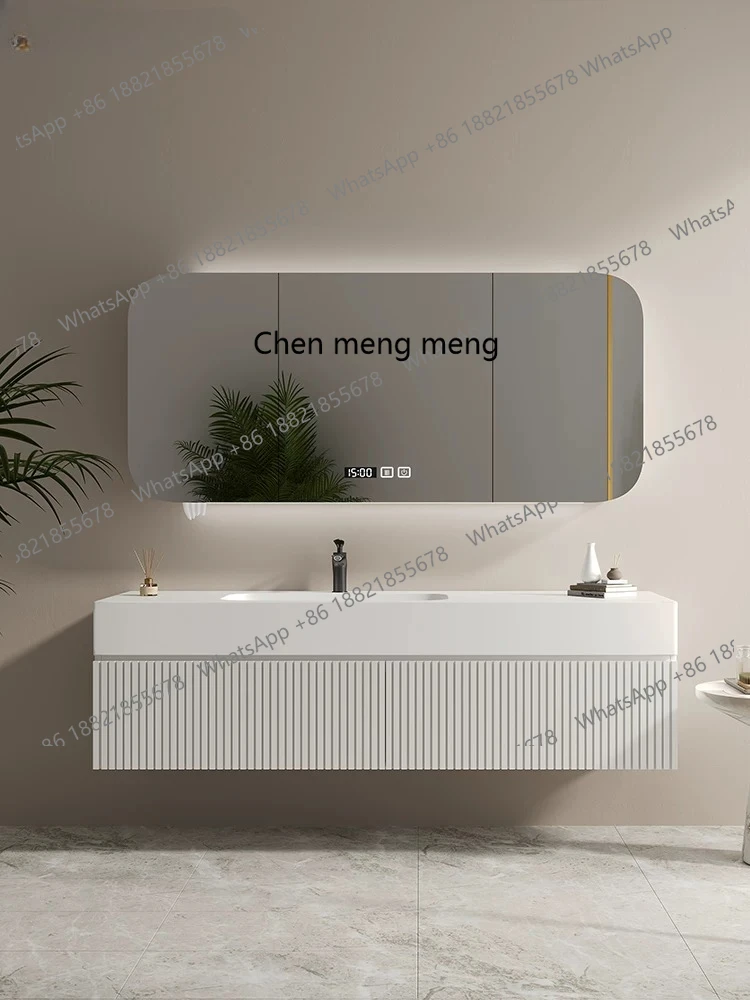Modern minimalist rock slab seamless ceramic basin, integrated basin, bathroom cabinet, combined toilet
Modern minimalist rock slab seamless ceramic basin, integrated basin, bathroom cabinet, combined toilet