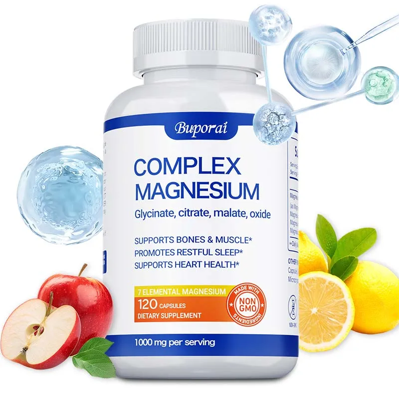 Magnesium Complex Capsules - Promotes Restful Sleep and Relieves Muscle, Supports Bone, Muscle and Heart Health, Non-GMO
Magnesium Complex Capsules - Promotes Restful Sleep and Relieves Muscle, Supports Bone, Muscle and Heart Health, Non-GMO