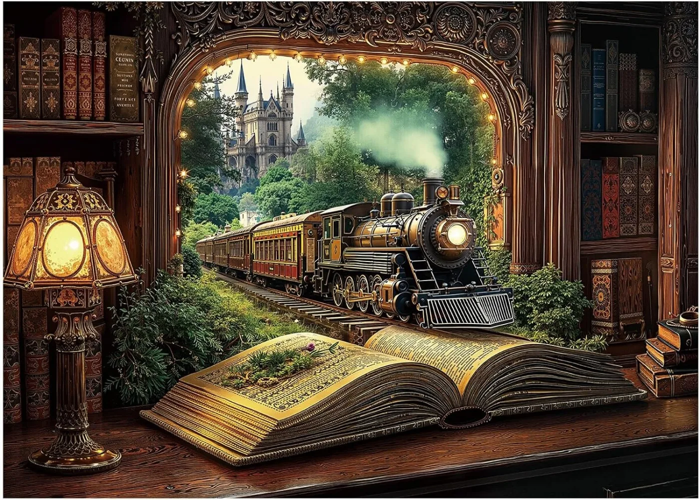 Adult Jigsaw Puzzle Train Forest Book 1000/500/300/120 Pieces Landscape Puzzle Birthday Gift Game Room Decor Entertainment Toy
Adult Jigsaw Puzzle Train Forest Book 1000/500/300/120 Pieces Landscape Puzzle Birthday Gift Game Room Decor Entertainment Toy