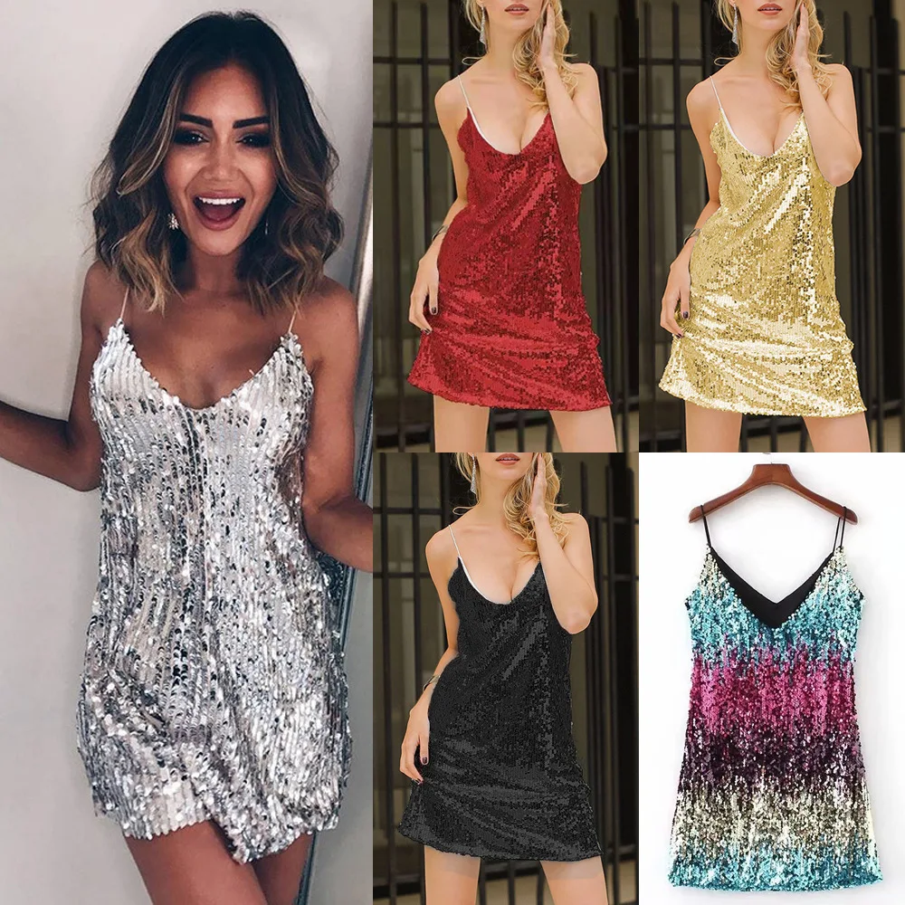 Deep V Neck Autumn Silver Sequined Backless Sexy Dress Women Off Shoulder Mini Dress Christmas Party Club Strap Dresses Vestidos
Deep V Neck Autumn Silver Sequined Backless Sexy Dress Women Off Shoulder Mini Dress Christmas Party Club Strap Dresses Vestidos