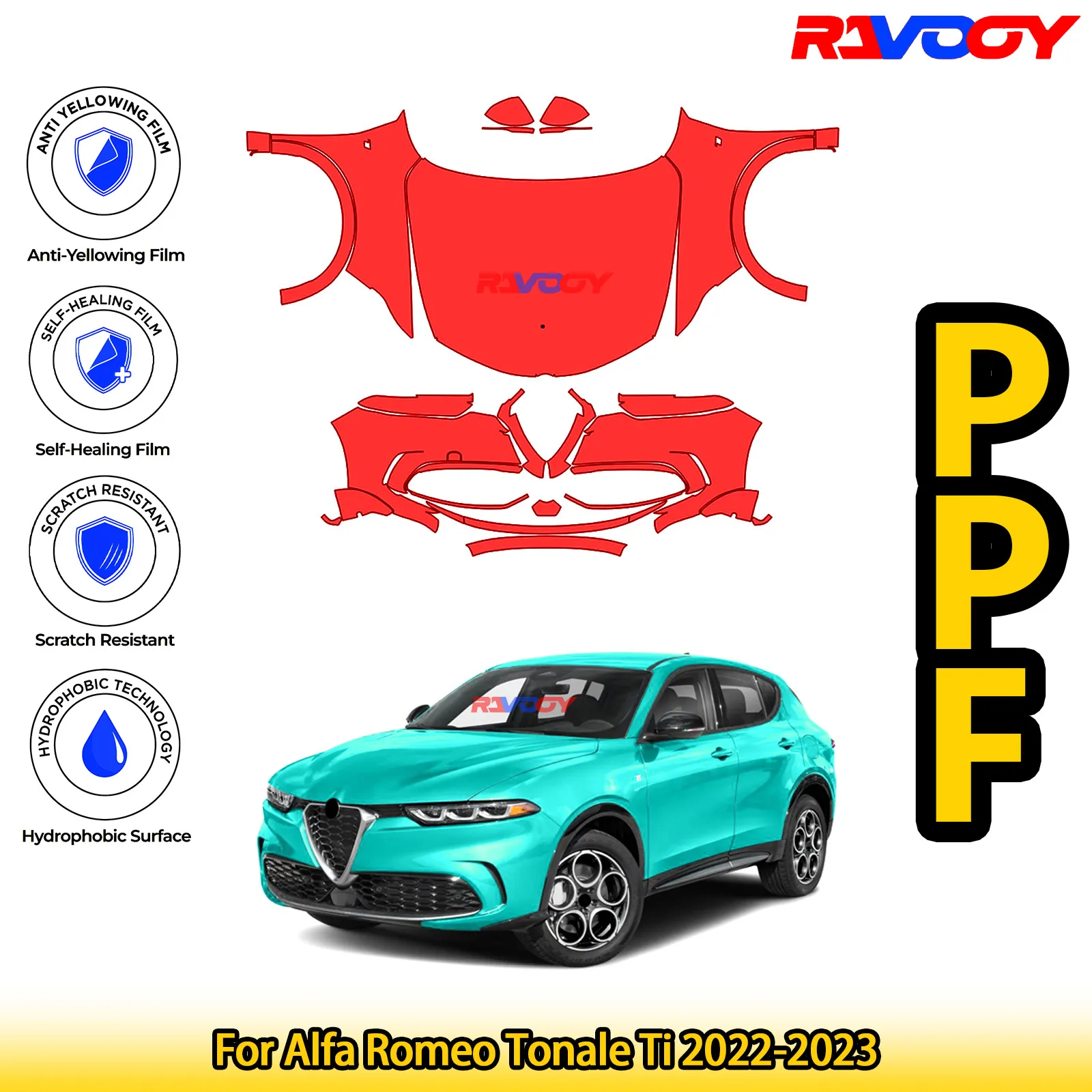 For Alfa Romeo Tonale Ti 2022-2023 Glossy Matte Black Precut front PPF Kit Paint Protection Film
For Alfa Romeo Tonale Ti 2022-2023 Glossy Matte Black Precut front PPF Kit Paint Protection Film