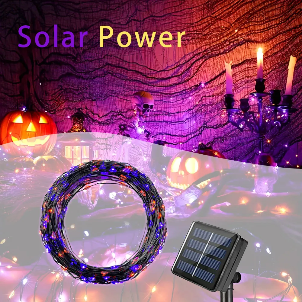 200 LEDs Halloween Orange and Purple String Lights, Halloween Fairy Lights Solar Power For Outdoor, Garden, Balcony Party
200 LEDs Halloween Orange and Purple String Lights, Halloween Fairy Lights Solar Power For Outdoor, Garden, Balcony Party