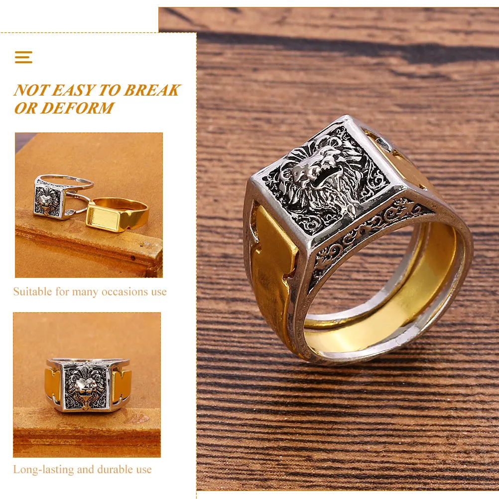 Lion Rings for Men Women Halloween Alloy Secret Compartment Vintage Storage Box Design Goth Rings Aesthetic Cool Ring
Lion Rings for Men Women Halloween Alloy Secret Compartment Vintage Storage Box Design Goth Rings Aesthetic Cool Ring