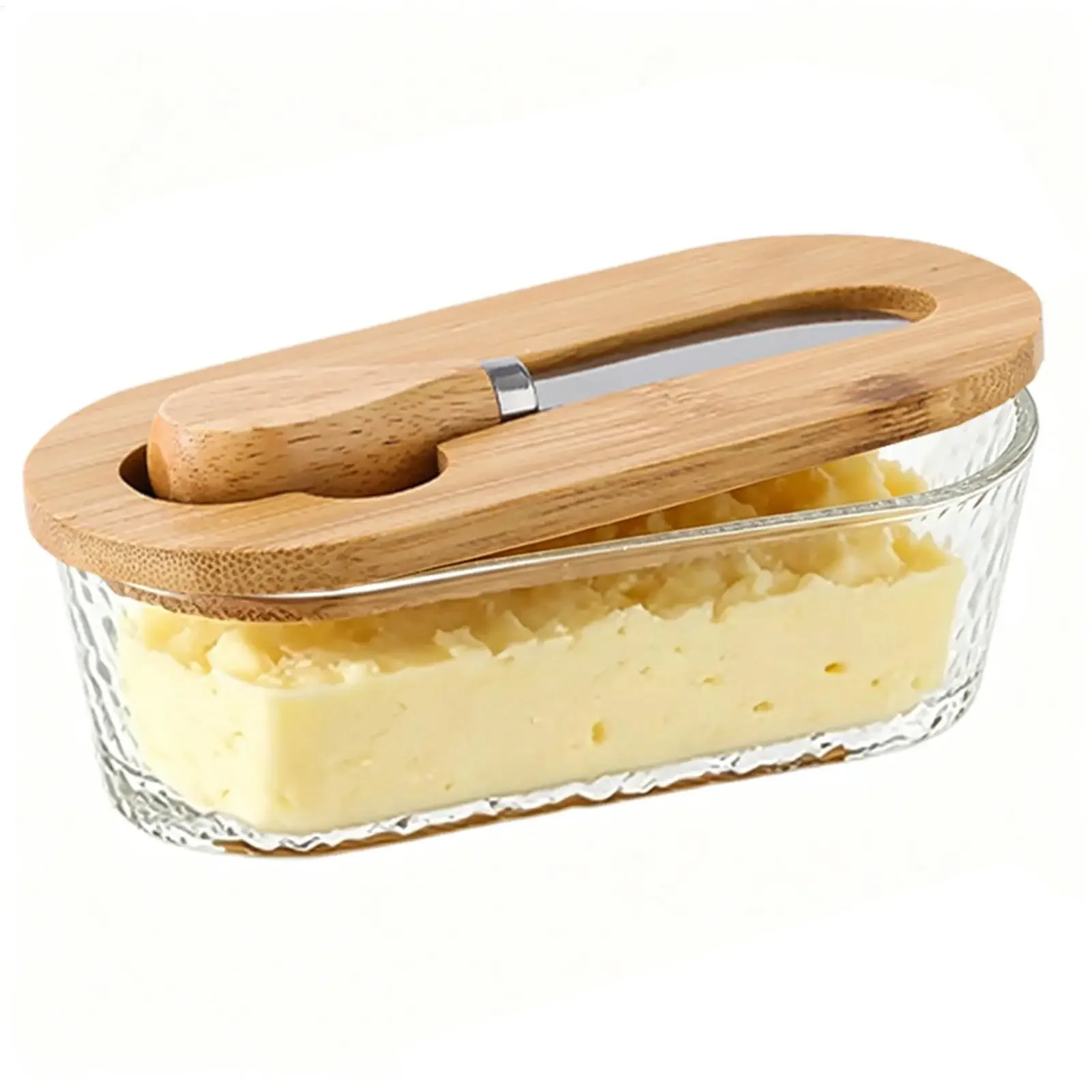 Airtight Cheese Storage Box Glass Butter Dish 300ml With Lid Multi-functional Butter Scraper Retro Square Glass Container
Airtight Cheese Storage Box Glass Butter Dish 300ml With Lid Multi-functional Butter Scraper Retro Square Glass Container