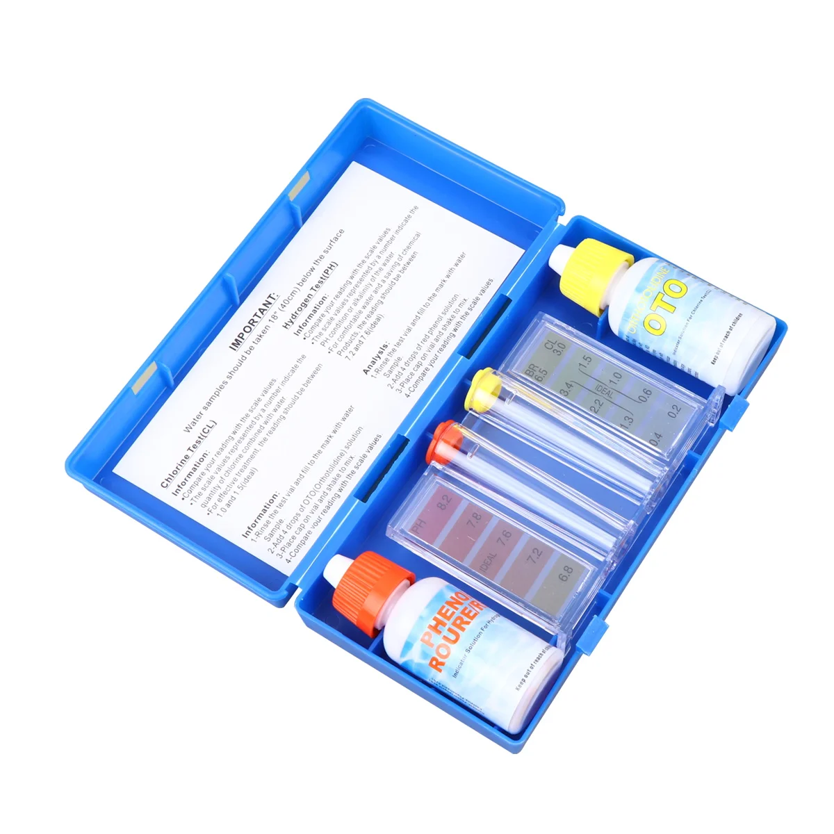 1 Set Pool Test Reagent Spa Water Chemistry Solution Ph Residual Chlorine Alkalinity Hardness Colorimetric Method Water
1 Set Pool Test Reagent Spa Water Chemistry Solution Ph Residual Chlorine Alkalinity Hardness Colorimetric Method Water