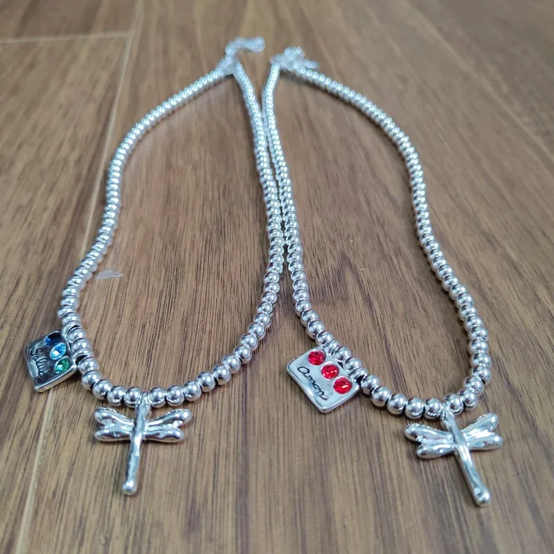 Personalized Double Pendant Round Bead Necklace Dragonfly+Diamond Set Square Brand Sweet Cool Style Neck Chain
Personalized Double Pendant Round Bead Necklace Dragonfly+Diamond Set Square Brand Sweet Cool Style Neck Chain