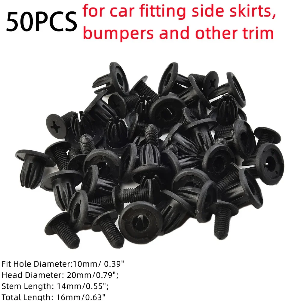 50Pcs 10mm Black Car Truck Bumper Fender Rivet Clips High Quality Auto Fastener Retainer Plastic Rivet Clips Accessories
50Pcs 10mm Black Car Truck Bumper Fender Rivet Clips High Quality Auto Fastener Retainer Plastic Rivet Clips Accessories