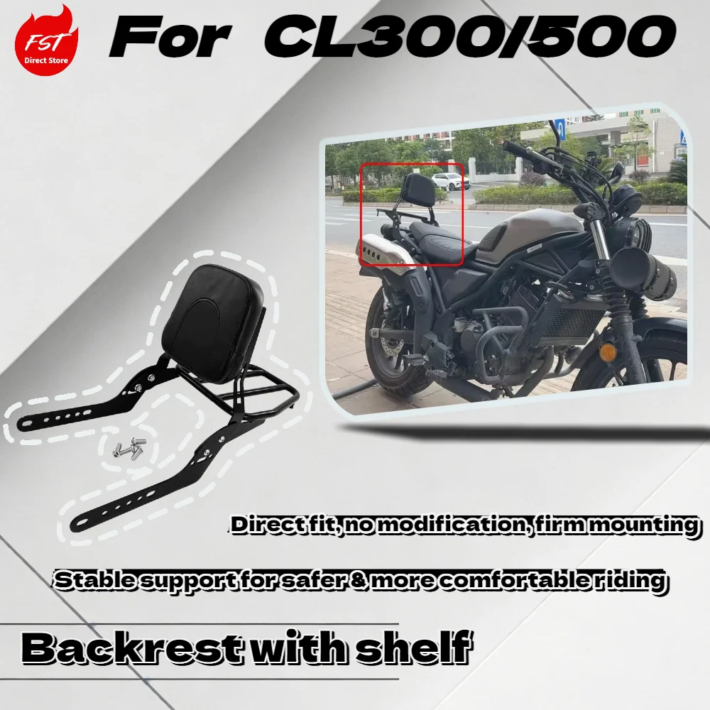 For CL300 CL500 Original Hole Direct Mount Rear Backrest with Rack & Passenger Cushion Parts
For CL300 CL500 Original Hole Direct Mount Rear Backrest with Rack & Passenger Cushion Parts
