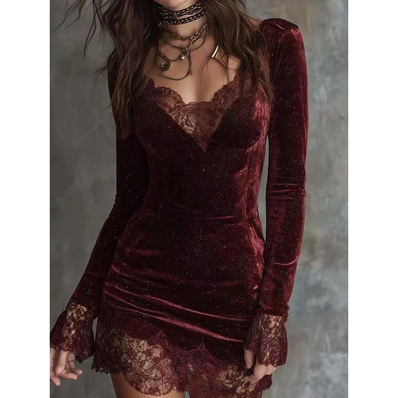 Праздничное платье-футляр с кружевными вставками для весны и осени, женское мини-платье с длинным рукавом, простое и шикарное, с V-образным вырезом, модное женское платье-платье-рубашка (Vestido)
Праздничное платье-футляр с кружевными вставками для весны и осени, женское мини-платье с длинным рукавом, простое и шикарное, с V-образным вырезом, модное женское платье-платье-рубашка (Vestido)