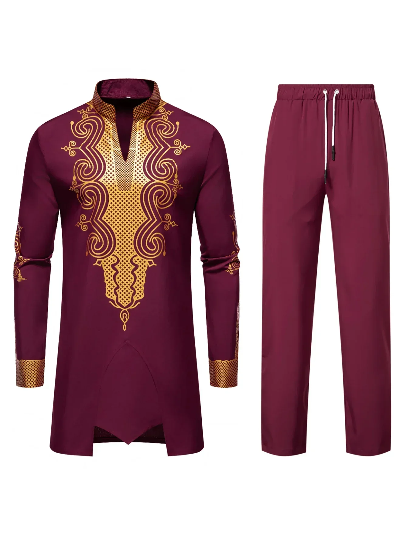 Muslim Men's Long Sleeved Shirt Set Casual and Fashionable Printed Design Men's Clothing
Muslim Men's Long Sleeved Shirt Set Casual and Fashionable Printed Design Men's Clothing
