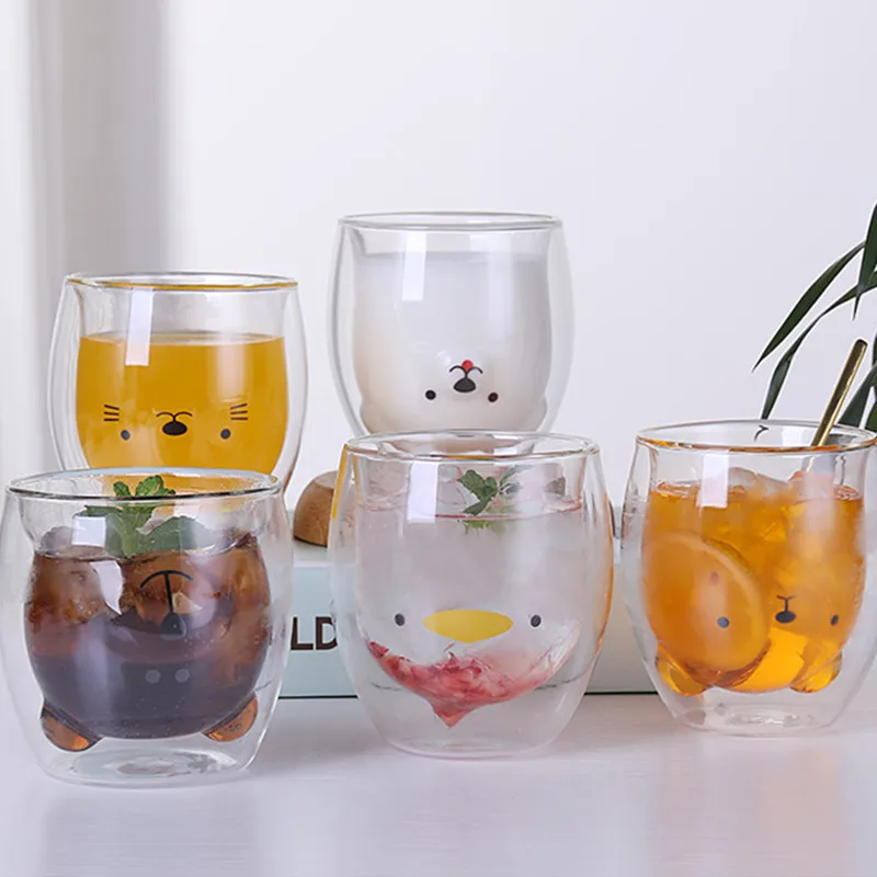 250ml Creative Cute Bear Double-layer Coffee Mug Double Glass Animal Milk Glass Lady Cute Cat Duck Dog Christmas Gift Barware
250ml Creative Cute Bear Double-layer Coffee Mug Double Glass Animal Milk Glass Lady Cute Cat Duck Dog Christmas Gift Barware