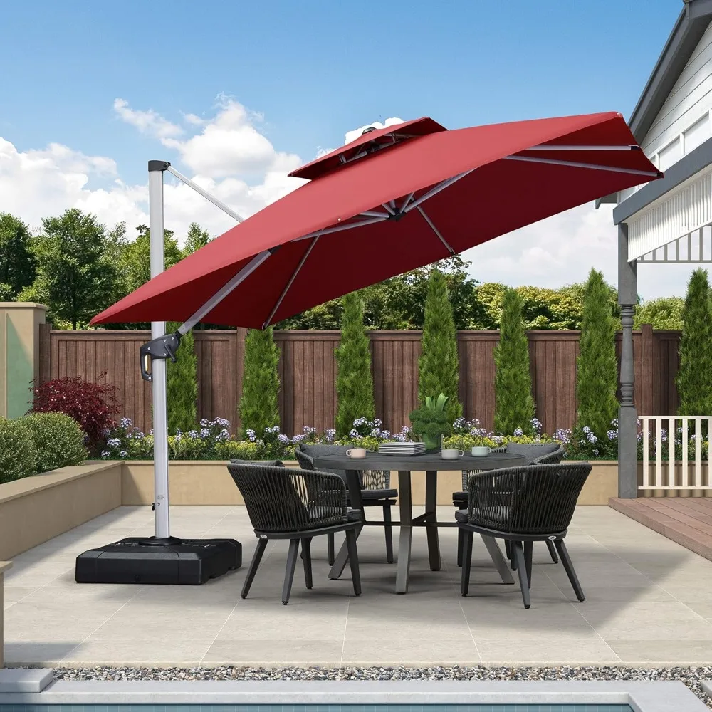 10 FT Cantilever Patio Umbrellas with Base Included, Large Square Offset Umbrella with 360° Rotation, Customized
10 FT Cantilever Patio Umbrellas with Base Included, Large Square Offset Umbrella with 360° Rotation, Customized