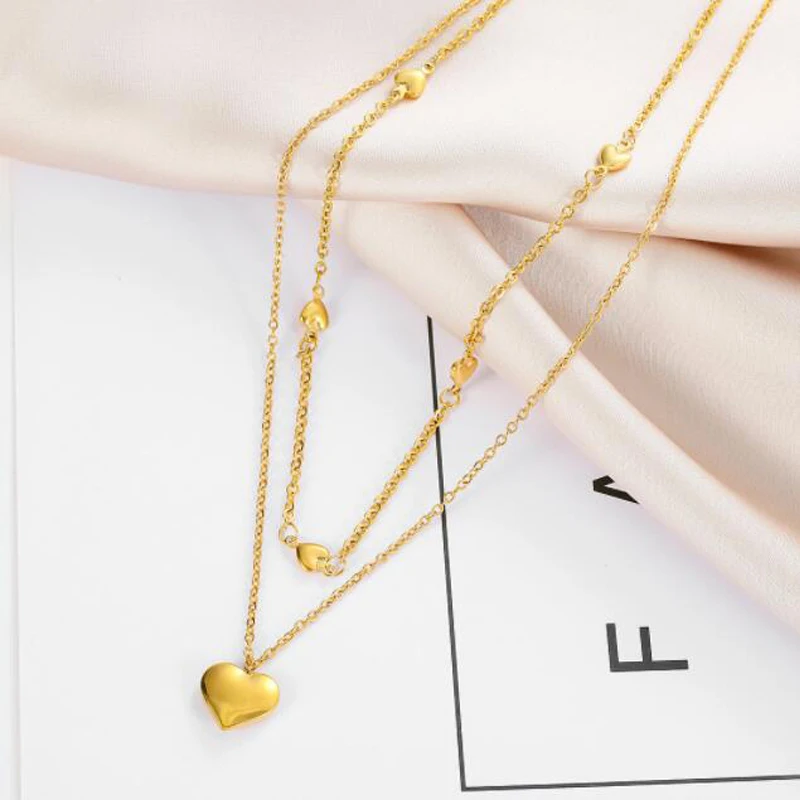 Stainless Steel New Fashion Fine Jewelry 2 Layer Lovers Many Love Heart Charms Chain Choker Necklaces & Pendants For Women
Stainless Steel New Fashion Fine Jewelry 2 Layer Lovers Many Love Heart Charms Chain Choker Necklaces & Pendants For Women