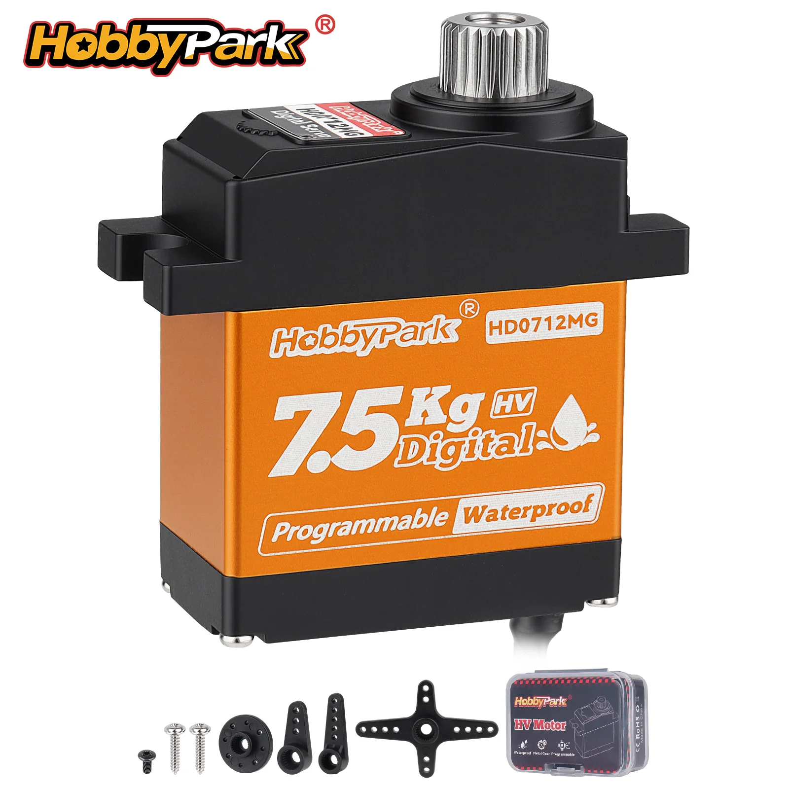 HobbyPark Waterproof 7.5kg Sub-Micro Shift Servo High Torque Metal Gear RC Steering Servo for TRX4M TRX4MT 1/18 Crawler Car
HobbyPark Waterproof 7.5kg Sub-Micro Shift Servo High Torque Metal Gear RC Steering Servo for TRX4M TRX4MT 1/18 Crawler Car