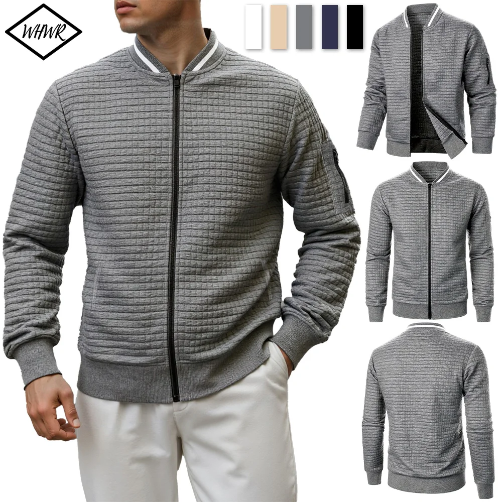 Весенне-осенняя мужская куртка на молнии с воротником-стойкой, повседневные пальто, спортивная одежда на открытом воздухе, мужские теплые толстовки с бейсбольным воротником
Весенне-осенняя мужская куртка на молнии с воротником-стойкой, повседневные пальто, спортивная одежда на открытом воздухе, мужские теплые толстовки с бейсбольным воротником