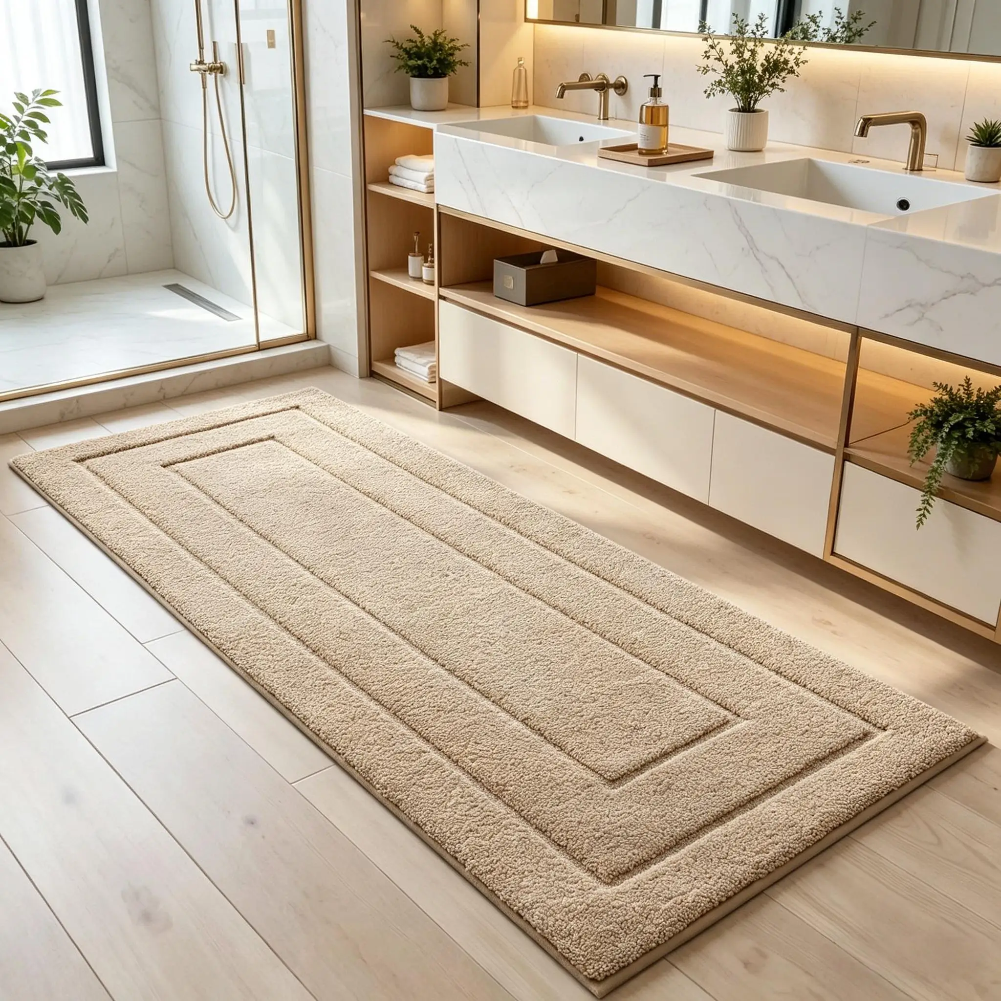 Extra Long Bathroom Rug 60x110cm, Non Slip Washable Runner Bath Mat for Shower Floor, Absorbent Soft Microfiber Carpet
Extra Long Bathroom Rug 60x110cm, Non Slip Washable Runner Bath Mat for Shower Floor, Absorbent Soft Microfiber Carpet