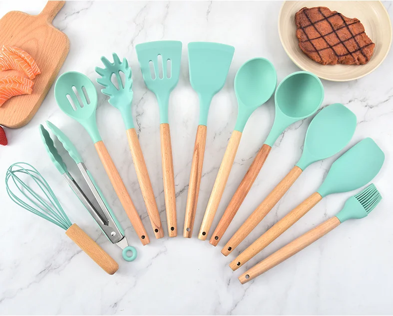 Wooden handle silicone kitchenware12 pieces Non-stick pan cooking storage bucket Baking storage tools kitchen Household items
Wooden handle silicone kitchenware12 pieces Non-stick pan cooking storage bucket Baking storage tools kitchen Household items