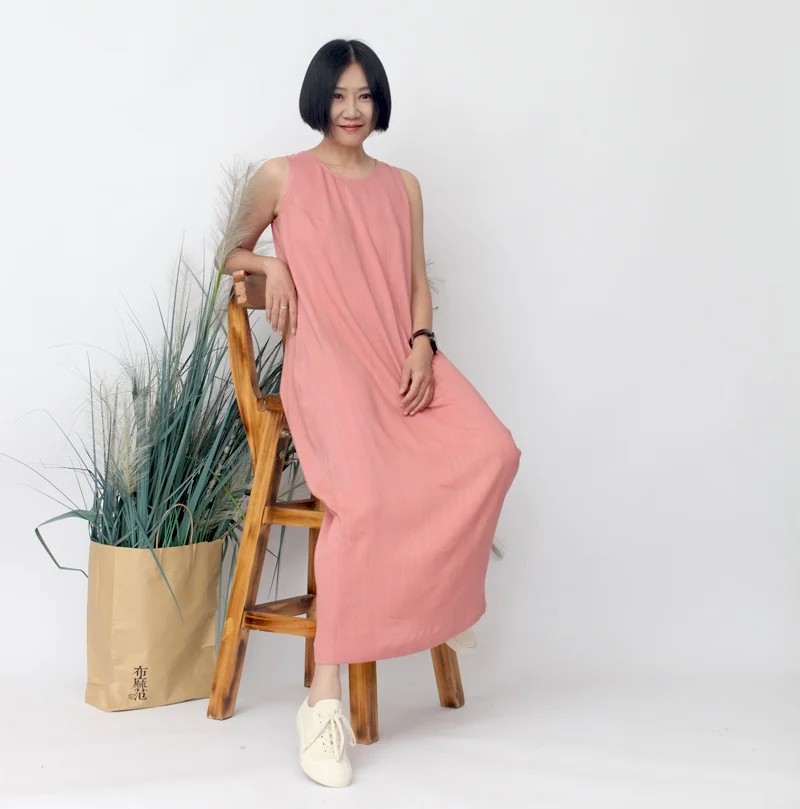 Jiang Huan Pink Leather Svel Long Silken Vest Dr round Ne Summer Sle Sweet Simple Color Loose Waist Design
Jiang Huan Pink Leather Svel Long Silken Vest Dr round Ne Summer Sle Sweet Simple Color Loose Waist Design