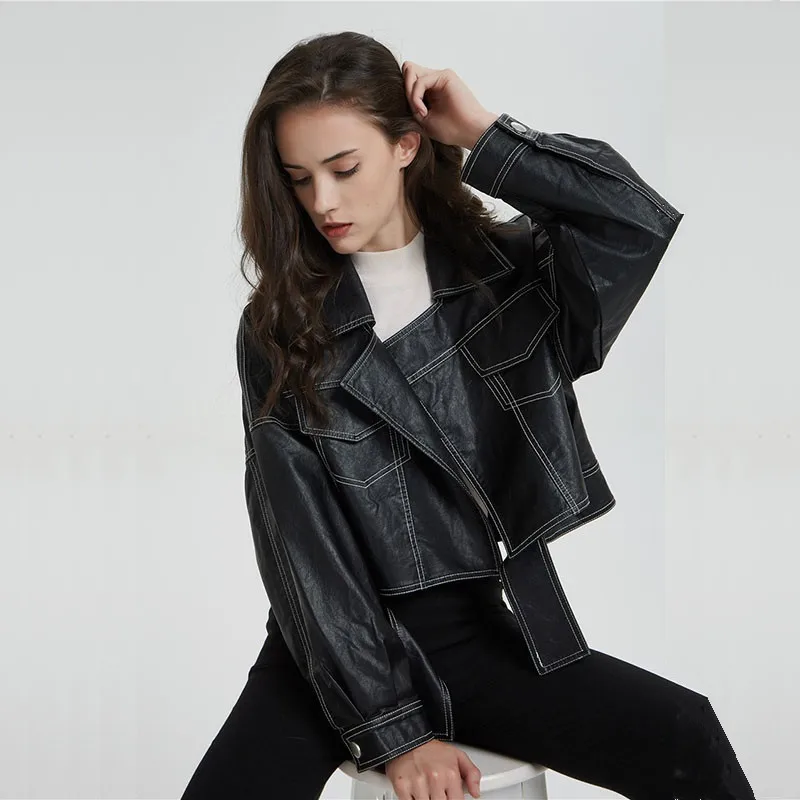 Spring Women Fashion Split Hem Black Faux PU Leather Coat Casual Lapel Long Sleeve Female Biker Jacket Streetwear Casual Fashion
Spring Women Fashion Split Hem Black Faux PU Leather Coat Casual Lapel Long Sleeve Female Biker Jacket Streetwear Casual Fashion