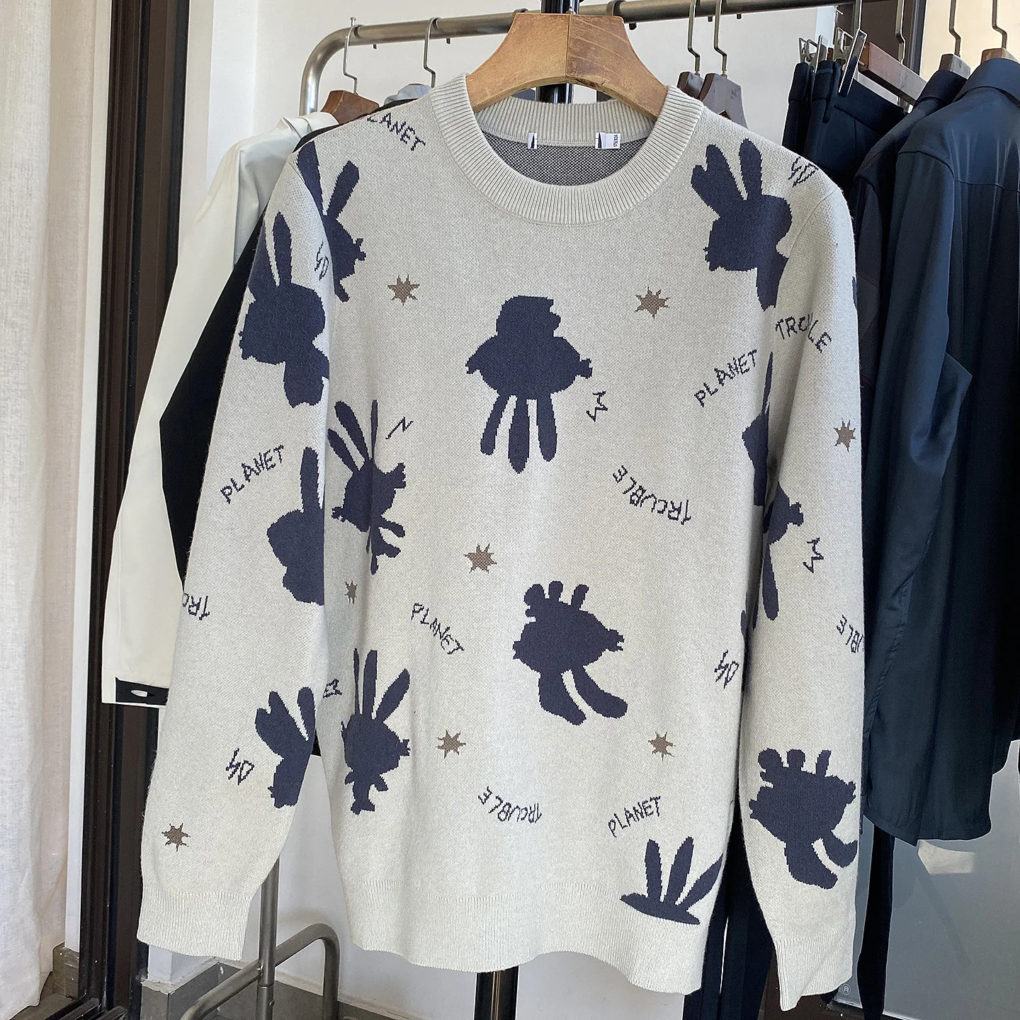 Men's round Ne Knitted Sweater Wool Blend Cartoon Tassel Long Sve Casual Faion Autumn Winter Warm Woolen Sweater
Men's round Ne Knitted Sweater Wool Blend Cartoon Tassel Long Sve Casual Faion Autumn Winter Warm Woolen Sweater