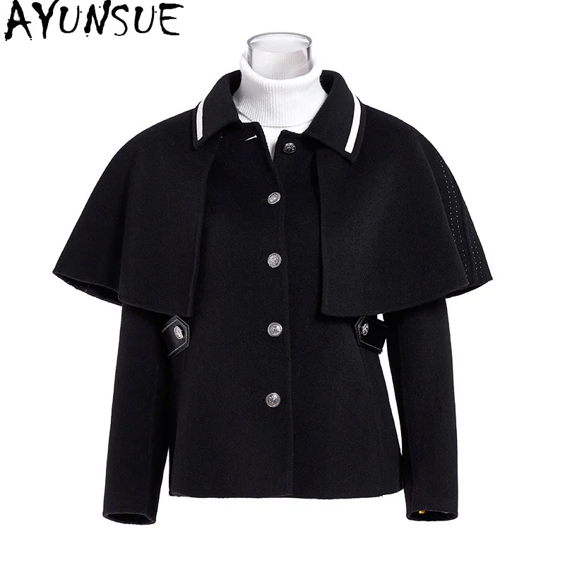 AYUNSUE 100% Real Wool Coat Women Double-sided Woolen Coat 2025 Autumn Winter Clothes Elegant Coats Jaqueta Feminina Cloak
AYUNSUE 100% Real Wool Coat Women Double-sided Woolen Coat 2025 Autumn Winter Clothes Elegant Coats Jaqueta Feminina Cloak