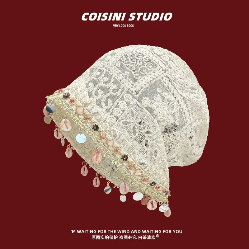 New Boho Style Lace Shell Tassel Design Stacked Hat for Women Spring and Summer Vacation Openwork Fashion Skull Beanie Caps
New Boho Style Lace Shell Tassel Design Stacked Hat for Women Spring and Summer Vacation Openwork Fashion Skull Beanie Caps