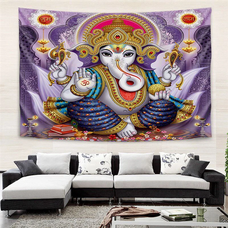 VIKAMA Ganesh Elephant God Tapestry Traditional Indian Wall Hanging for Bedroom Living Room Dorm Religious Room Decoration
VIKAMA Ganesh Elephant God Tapestry Traditional Indian Wall Hanging for Bedroom Living Room Dorm Religious Room Decoration